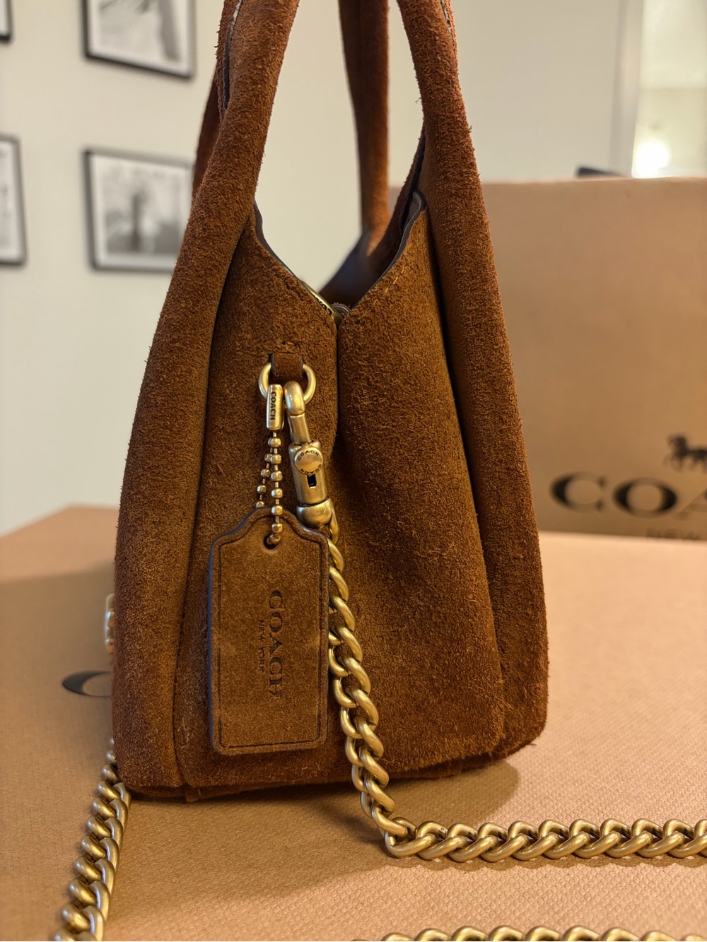 Coach Lana 19 in Warm Brown Suede - Picture 8 of 9